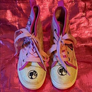 Barbie Pink and Gold Glitter Sneakers